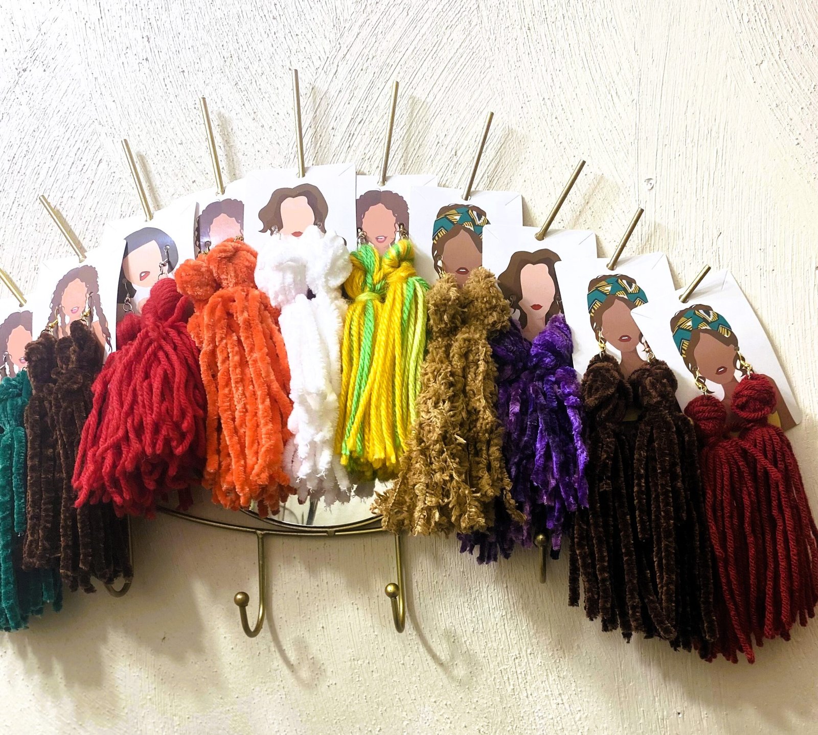 Custom Yarn Tassel Earrings - Image 2